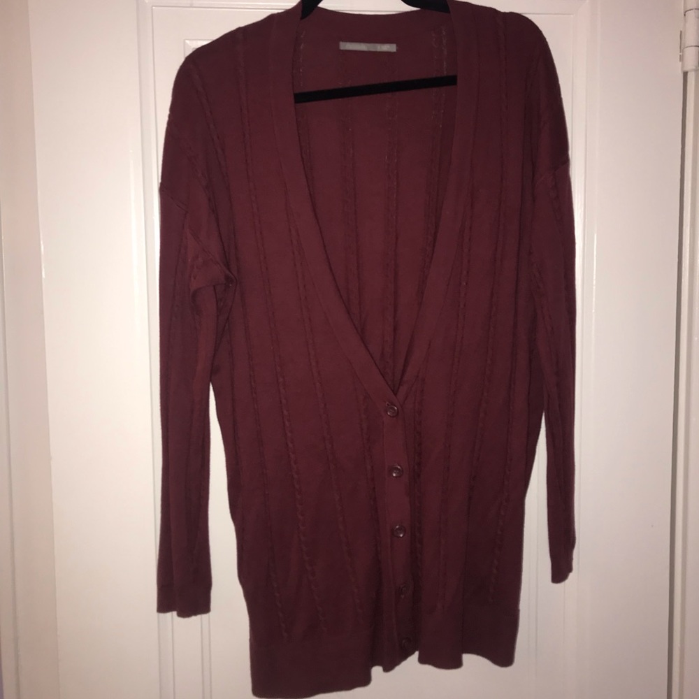 Maroon long cardigan